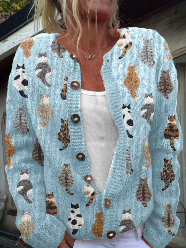 Graziella™ | Cardigan met Kattenprint en Comfortabele Pasvorm