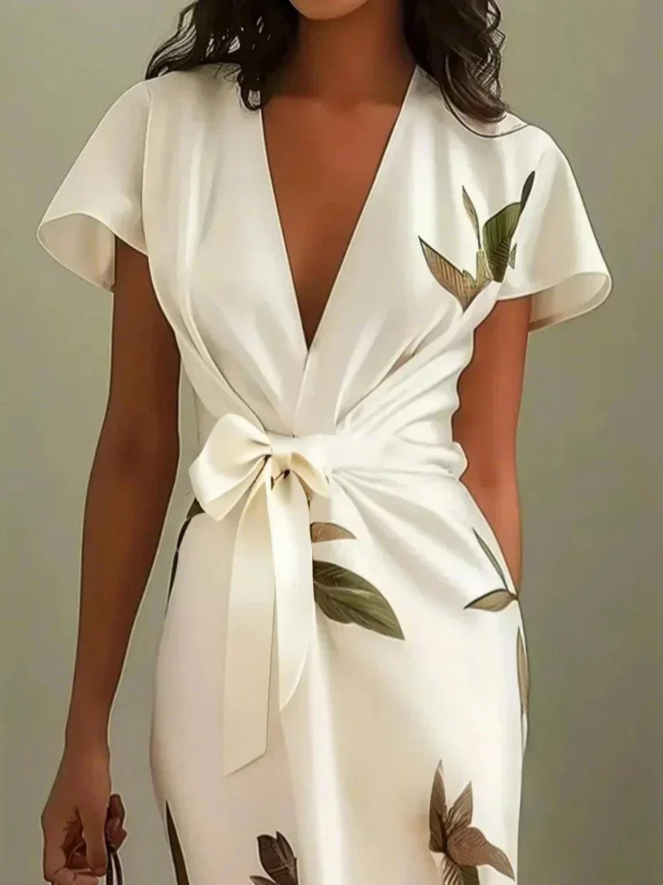 Amelia | Elegante bloemenportefeuille jurk