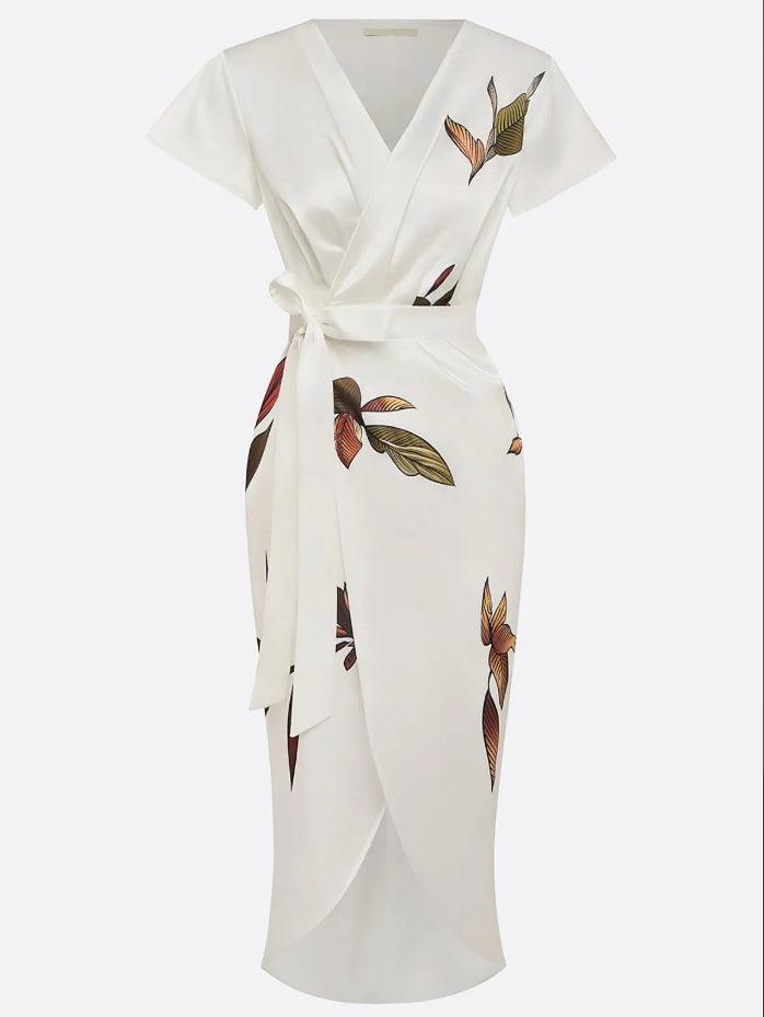 Amelia | Elegante bloemenportefeuille jurk