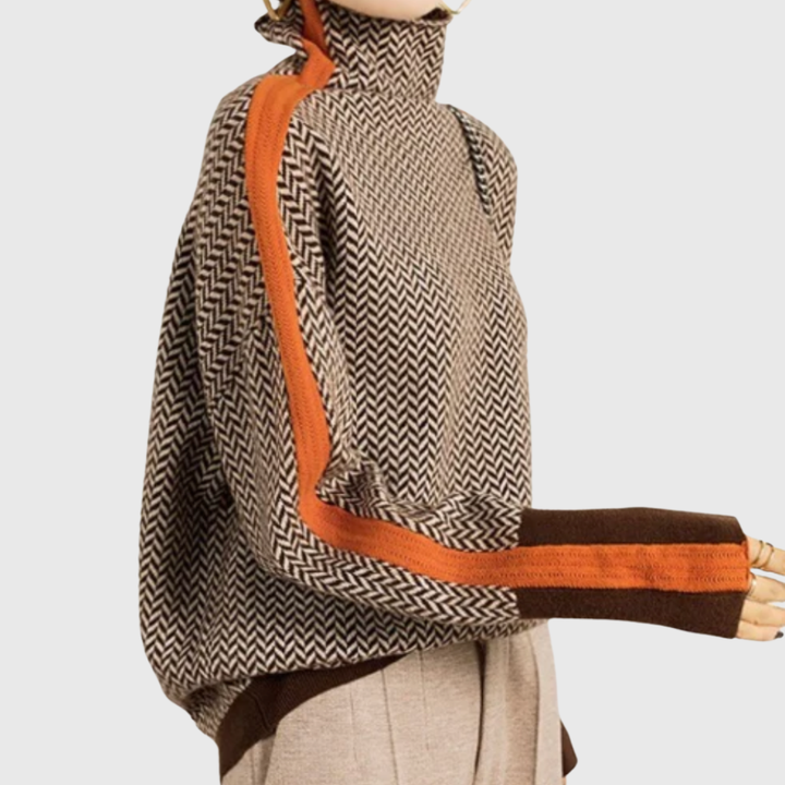 Éléonore | Luxe Col roulé in Chevron