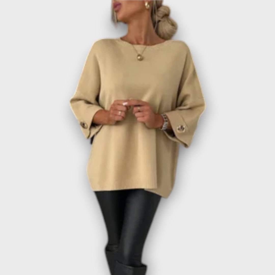 Isabella - Elegante witte blouse en tricot