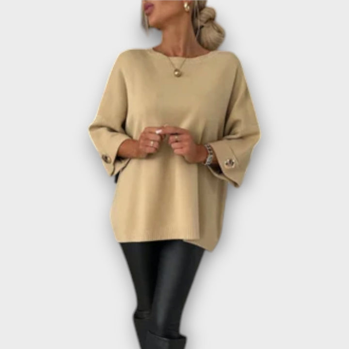 Isabella - Elegante witte blouse en tricot