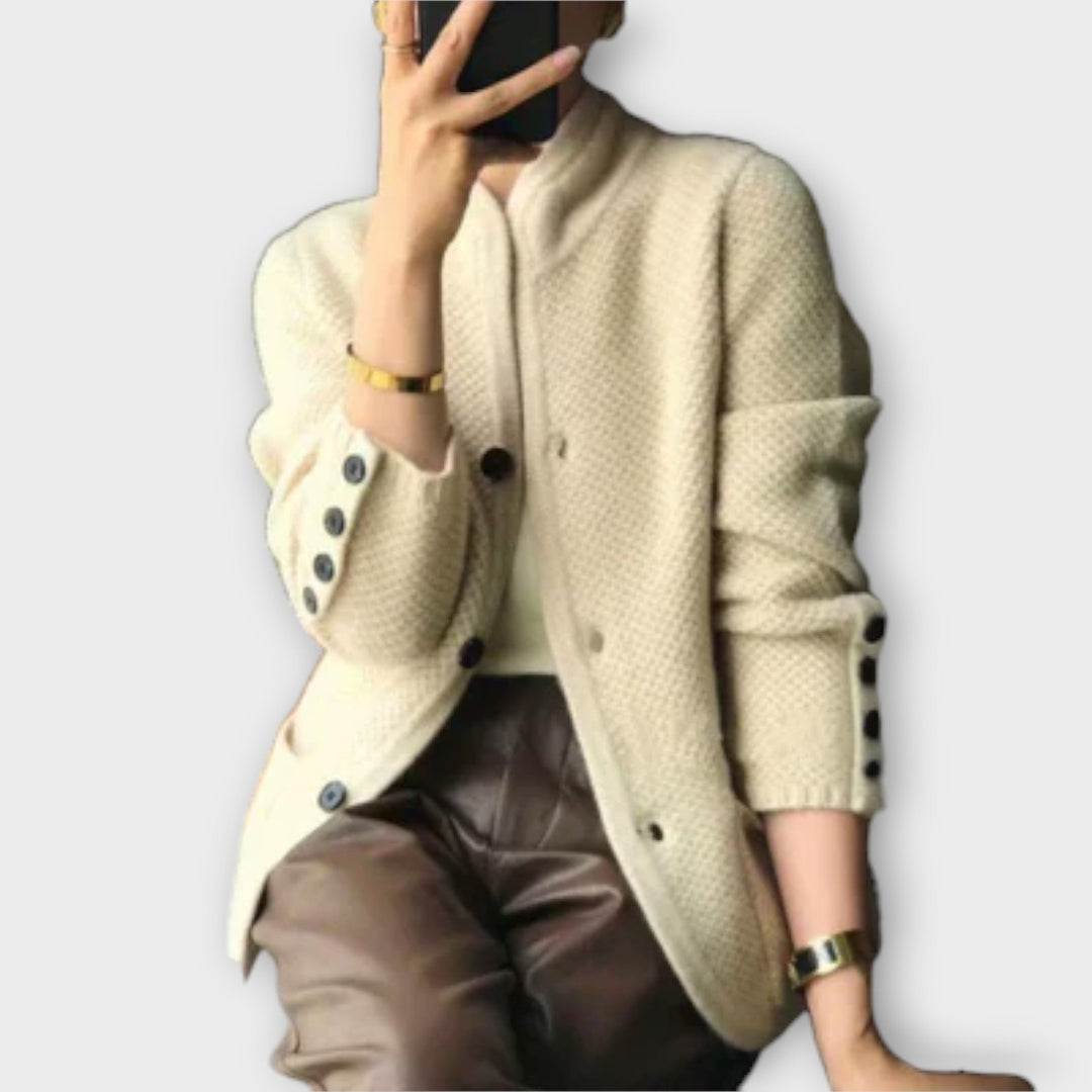 Alissa - Comfortabele cardigan in crème kleur