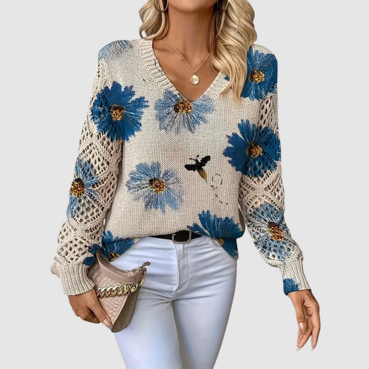 Meda - Elegante trui met bloemenpatroon