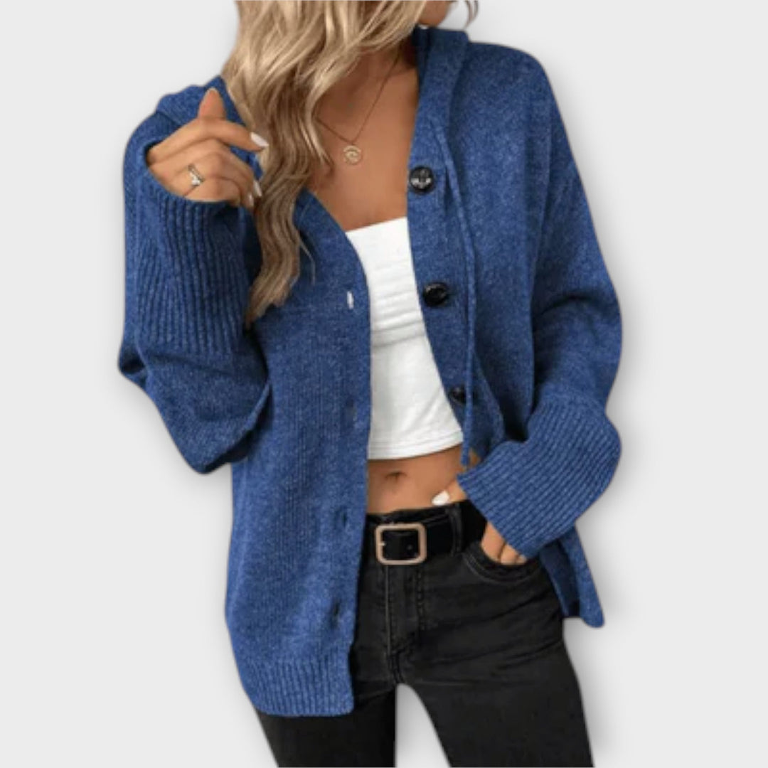 Brittan - Beige cardigan met knopen