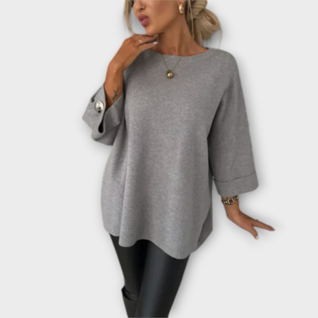 Isabella - Elegante witte blouse en tricot