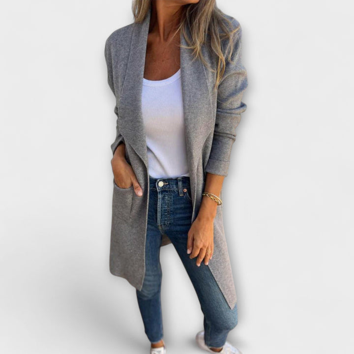 Eliane - Elegante lange cardigan Grijs