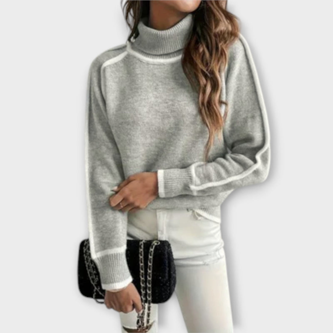 Aurora - Casual grijze coltrui