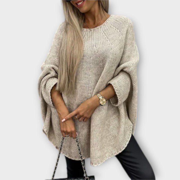 Isabelle - Beige trui voor dames met ronde hals