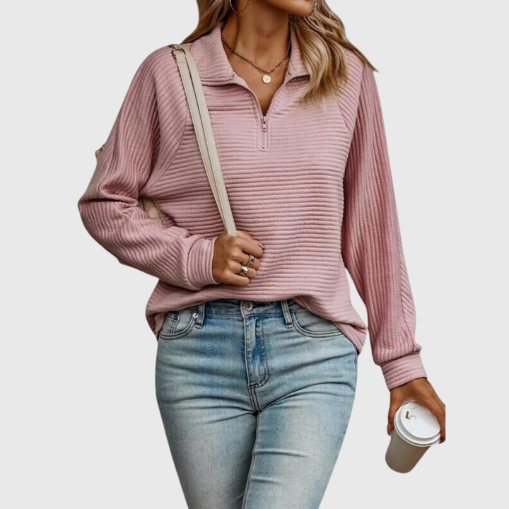 Christine | Elegante pullover met halve rits