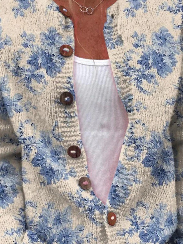 Loredana™ | Vintage Brei Cardigan