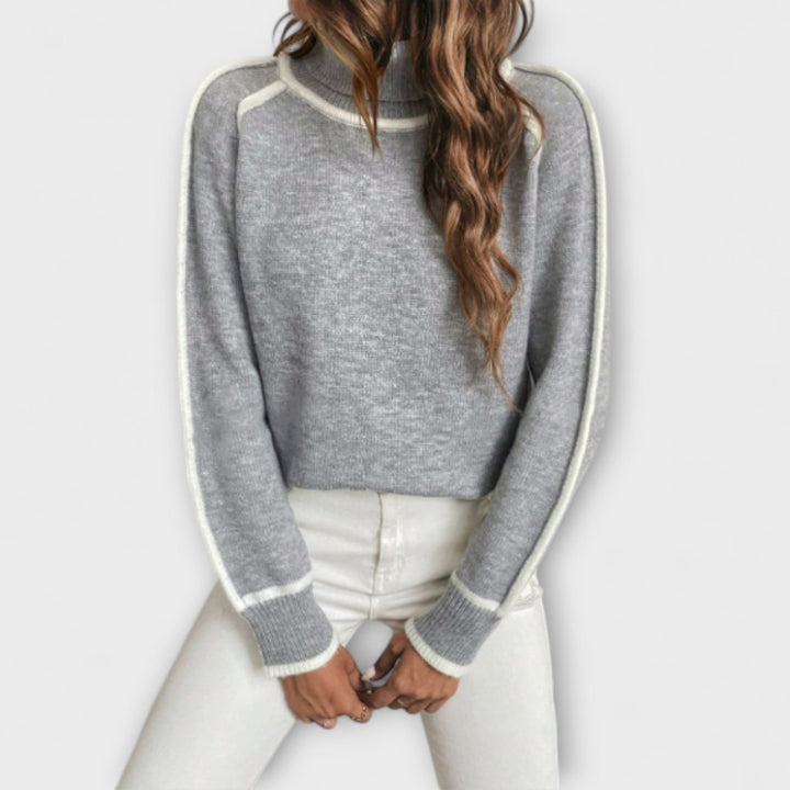 Aurora - Casual grijze coltrui