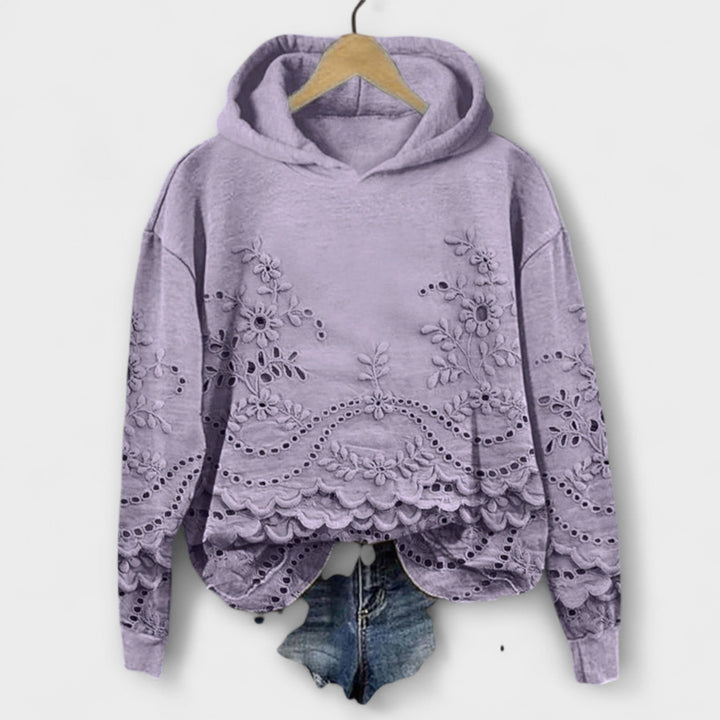 Grace - Vintage Lila Hoodie met Bloemmotief