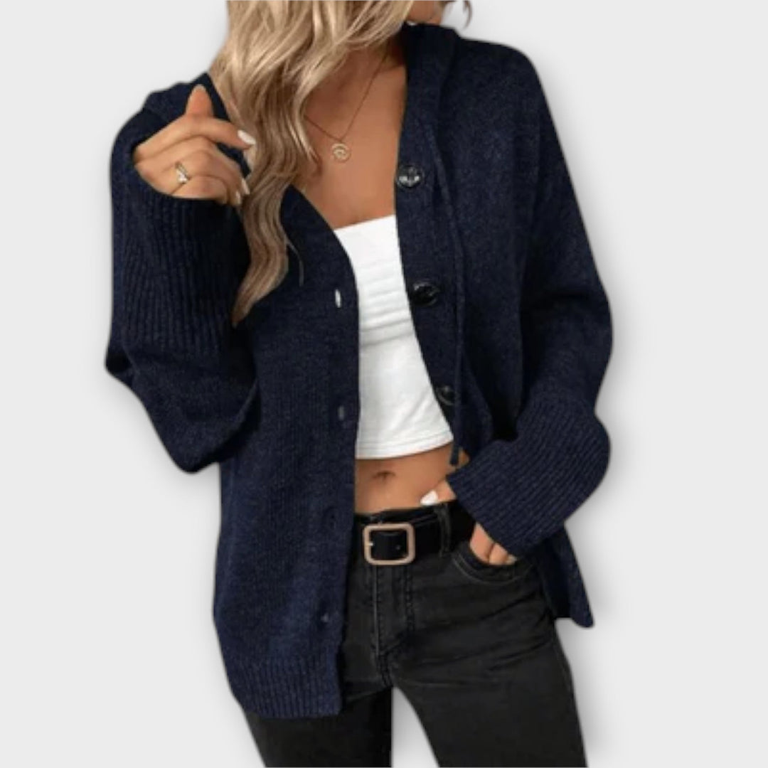 Brittan - Beige cardigan met knopen