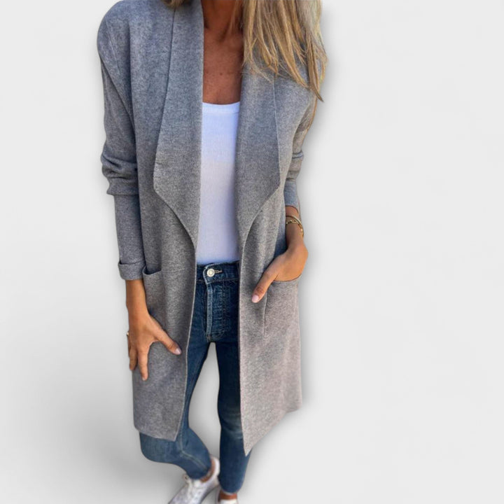 Eliane - Elegante lange cardigan Grijs