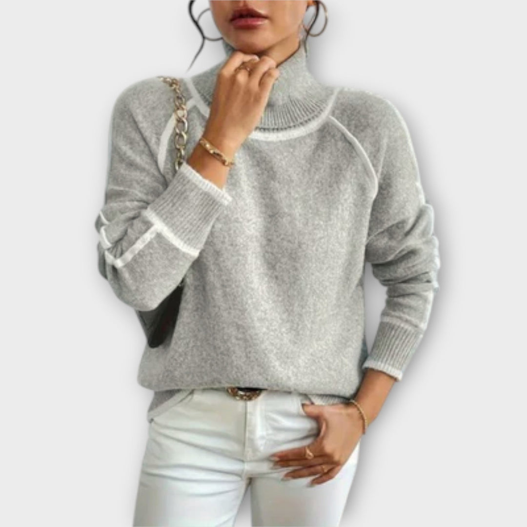 Aurora - Casual grijze coltrui