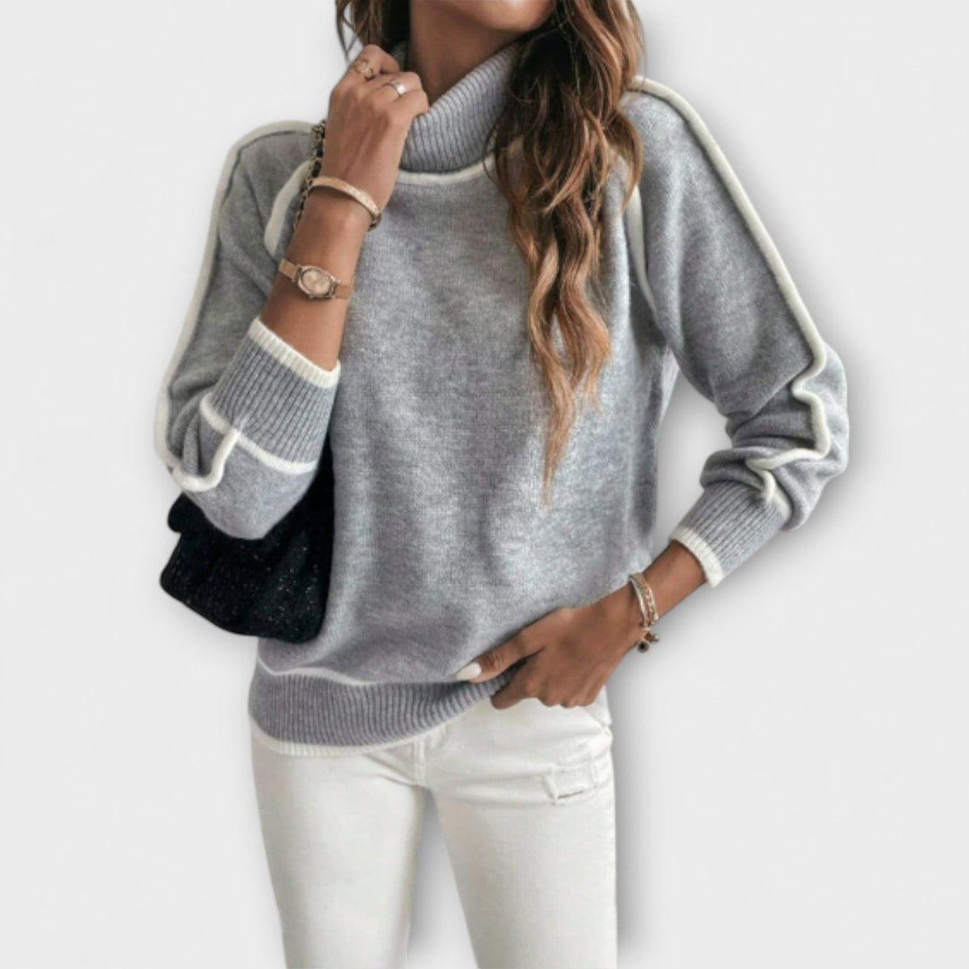 Aurora - Casual grijze coltrui