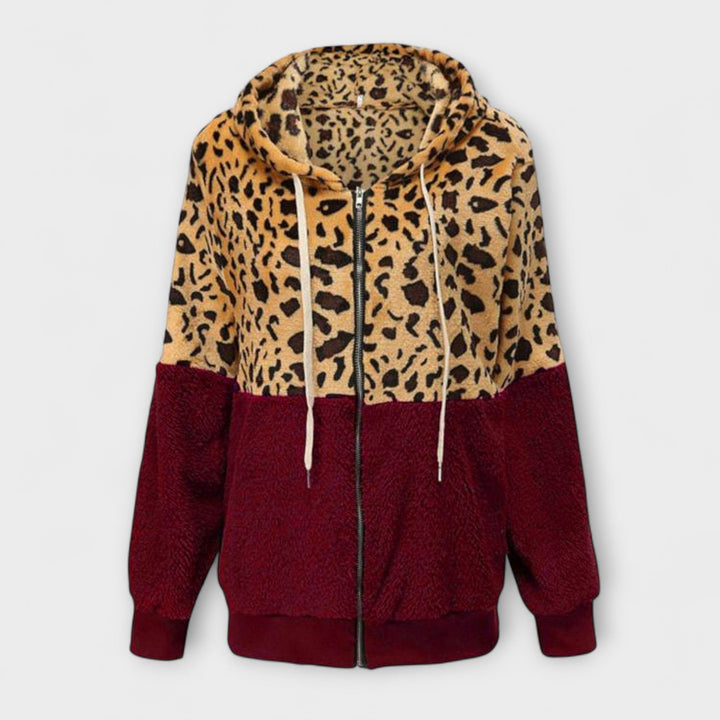 Lea - Fleece hoodie met luipaardontwerp
