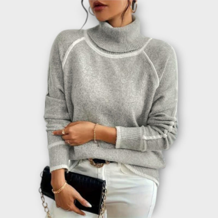 Aurora - Casual grijze coltrui