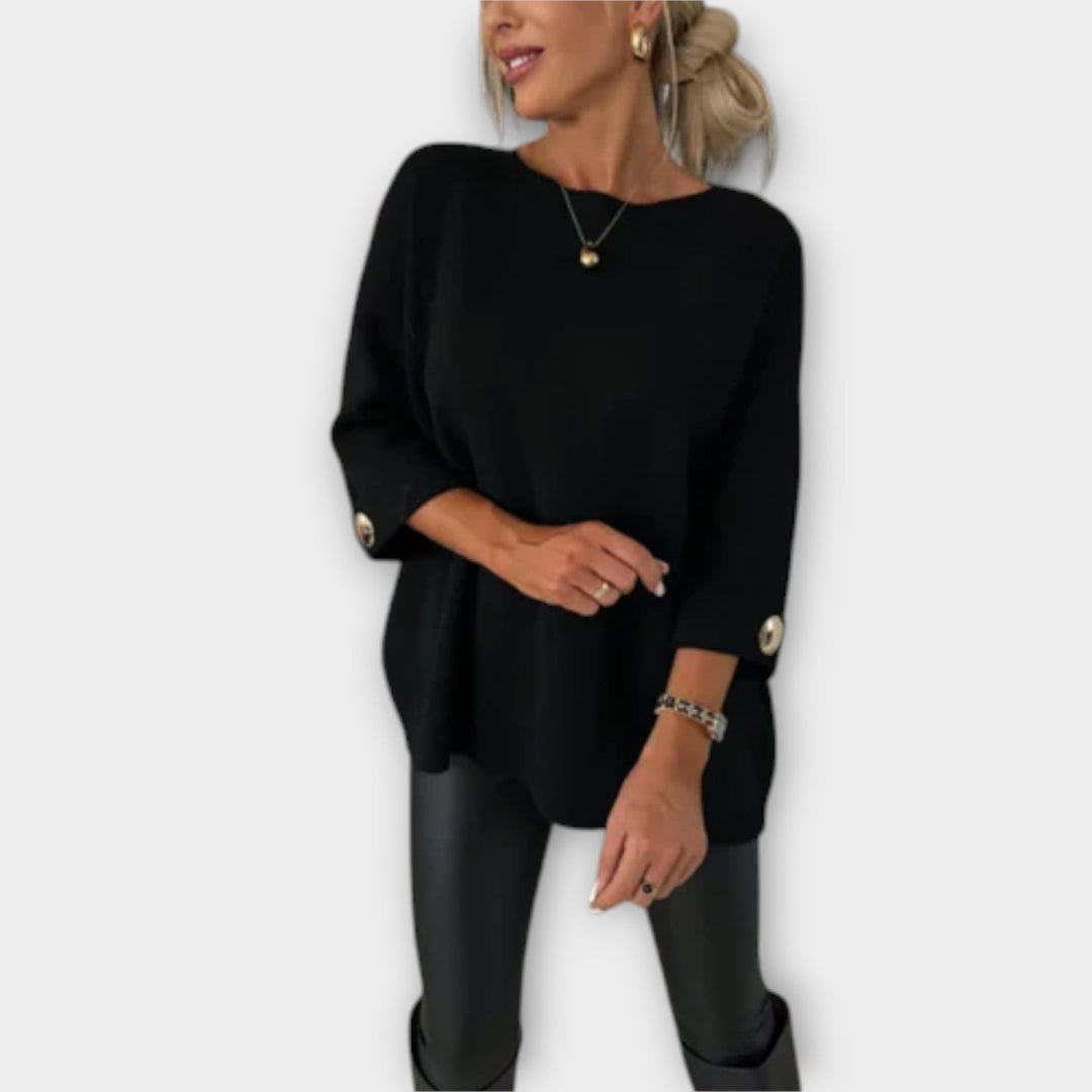 Isabella - Elegante witte blouse en tricot