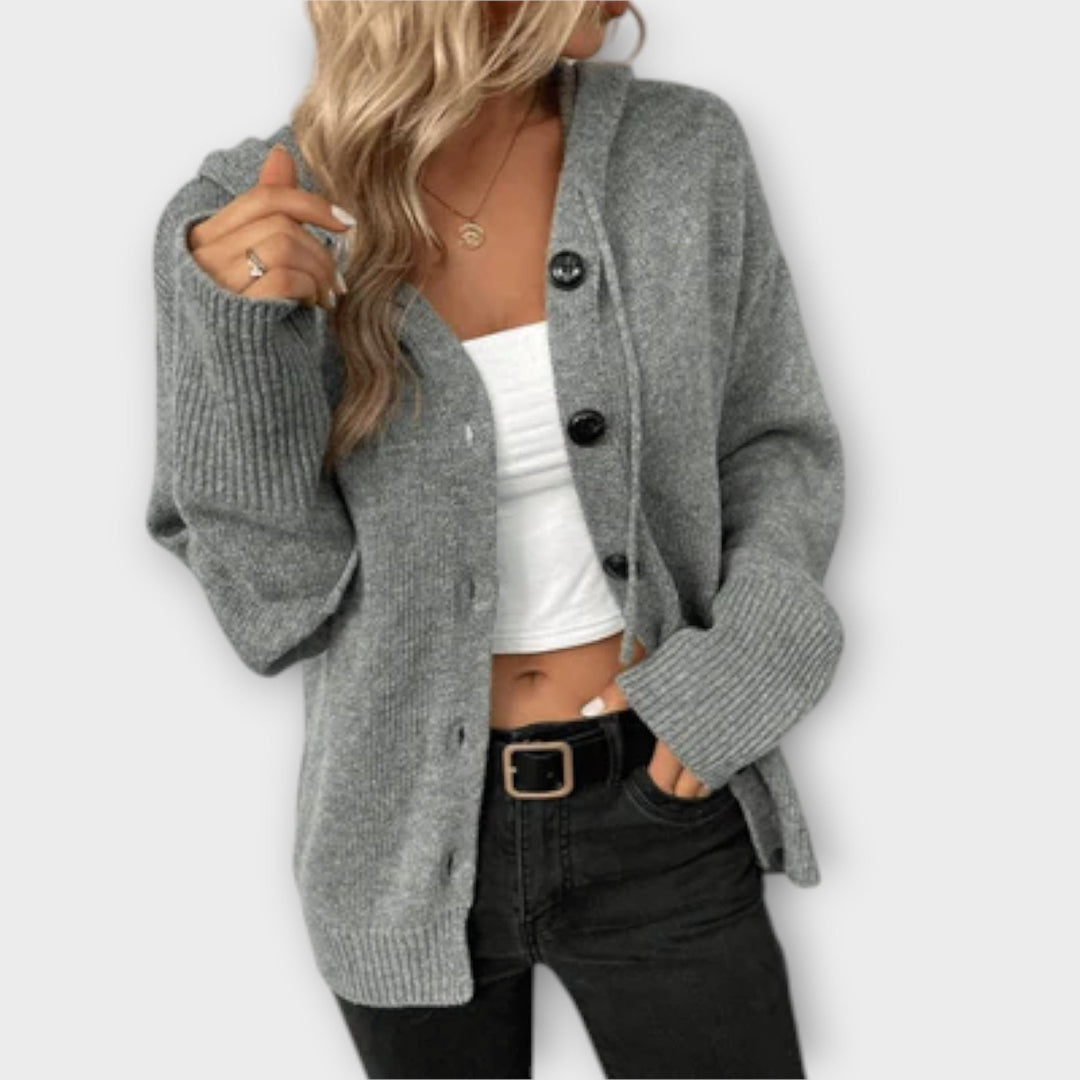 Brittan - Beige cardigan met knopen