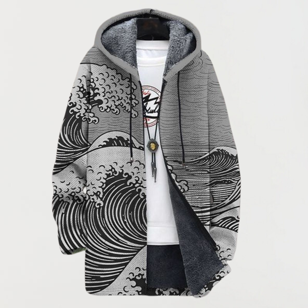 Keira - Mantel met Golvenprint