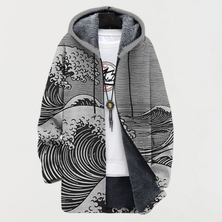 Keira - Mantel met Golvenprint