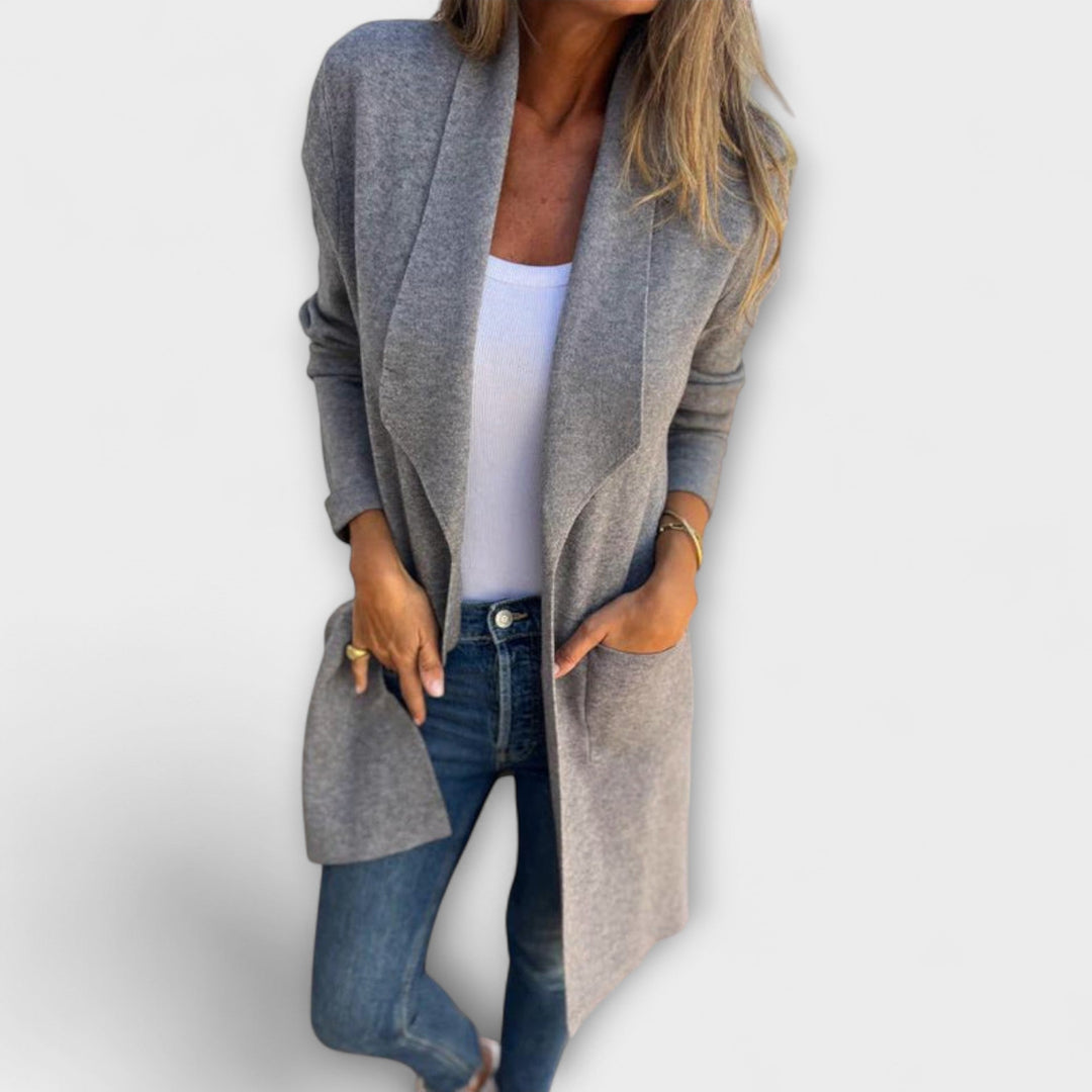 Eliane - Elegante lange cardigan Grijs