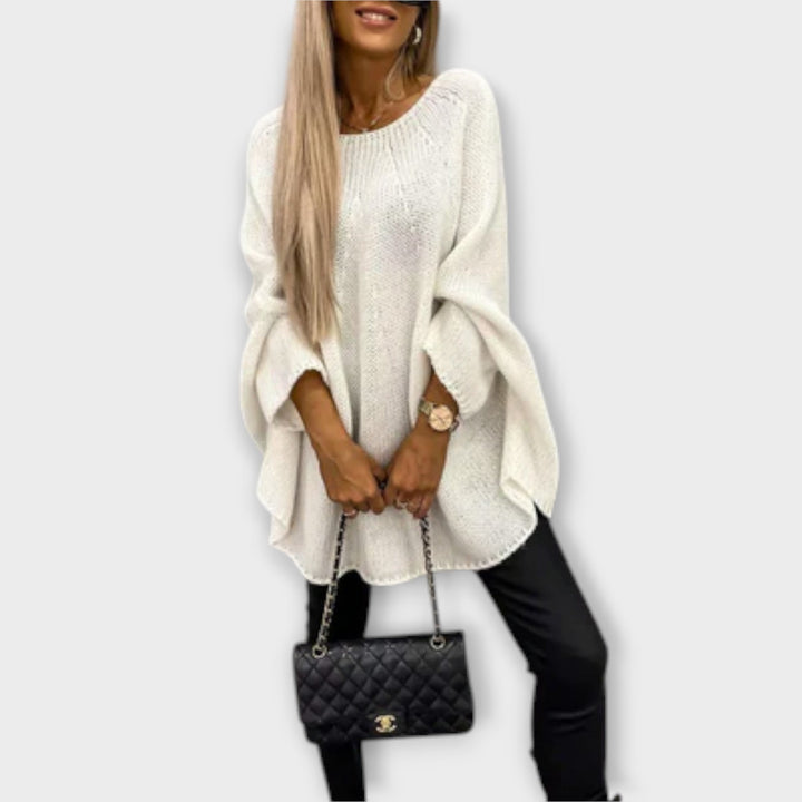 Isabelle - Beige trui voor dames met ronde hals