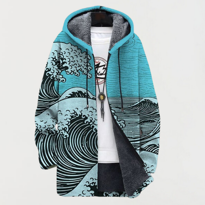 Keira - Mantel met Golvenprint
