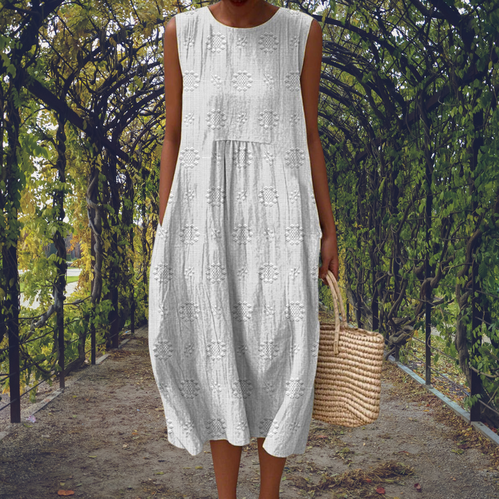 Aikaterini – Elegante mouwloze jurk met zakken