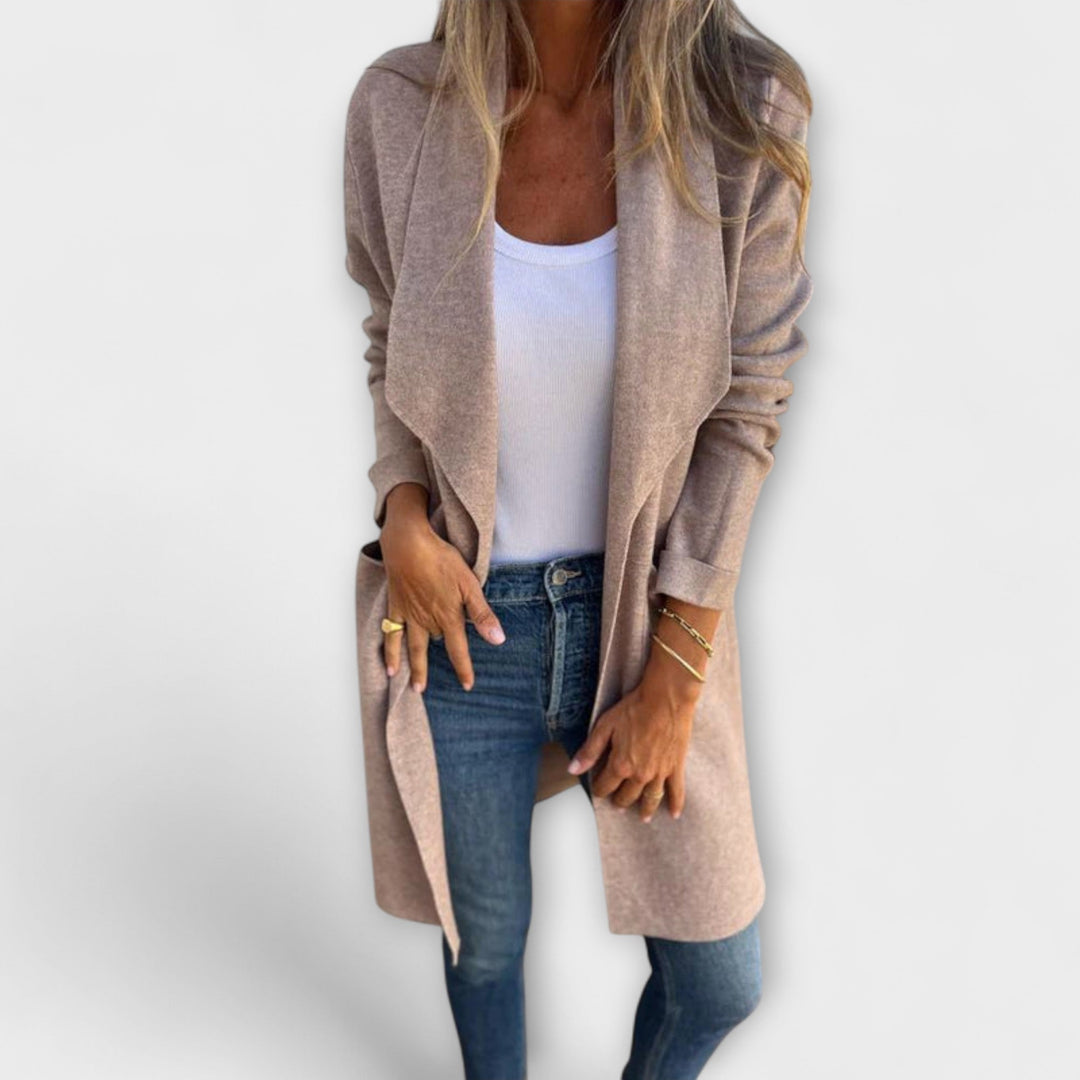 Eliane - Elegante lange cardigan Grijs