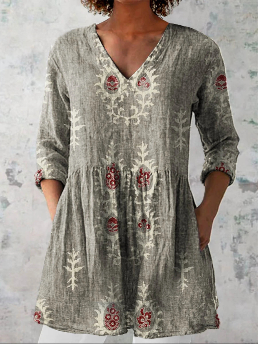 Elise | Lange Blouse met V-Hals
