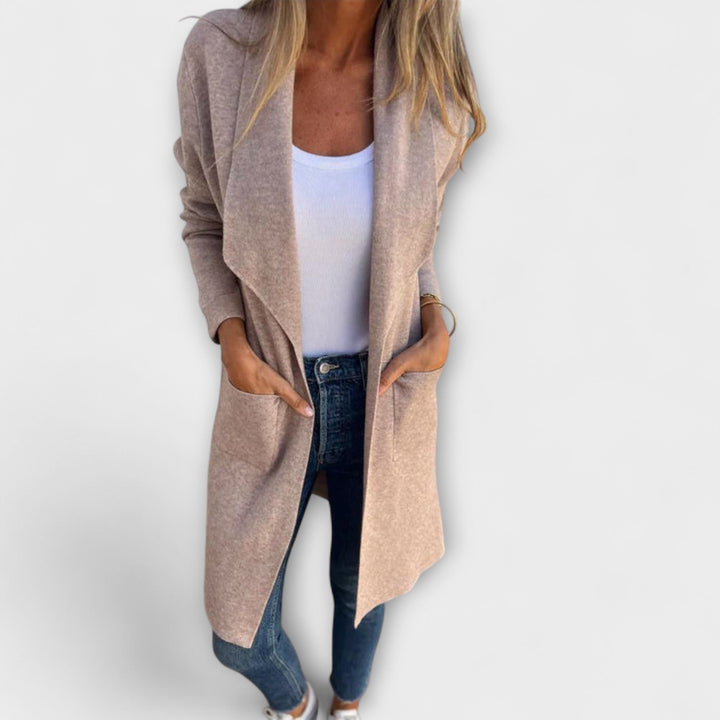 Eliane - Elegante lange cardigan Grijs