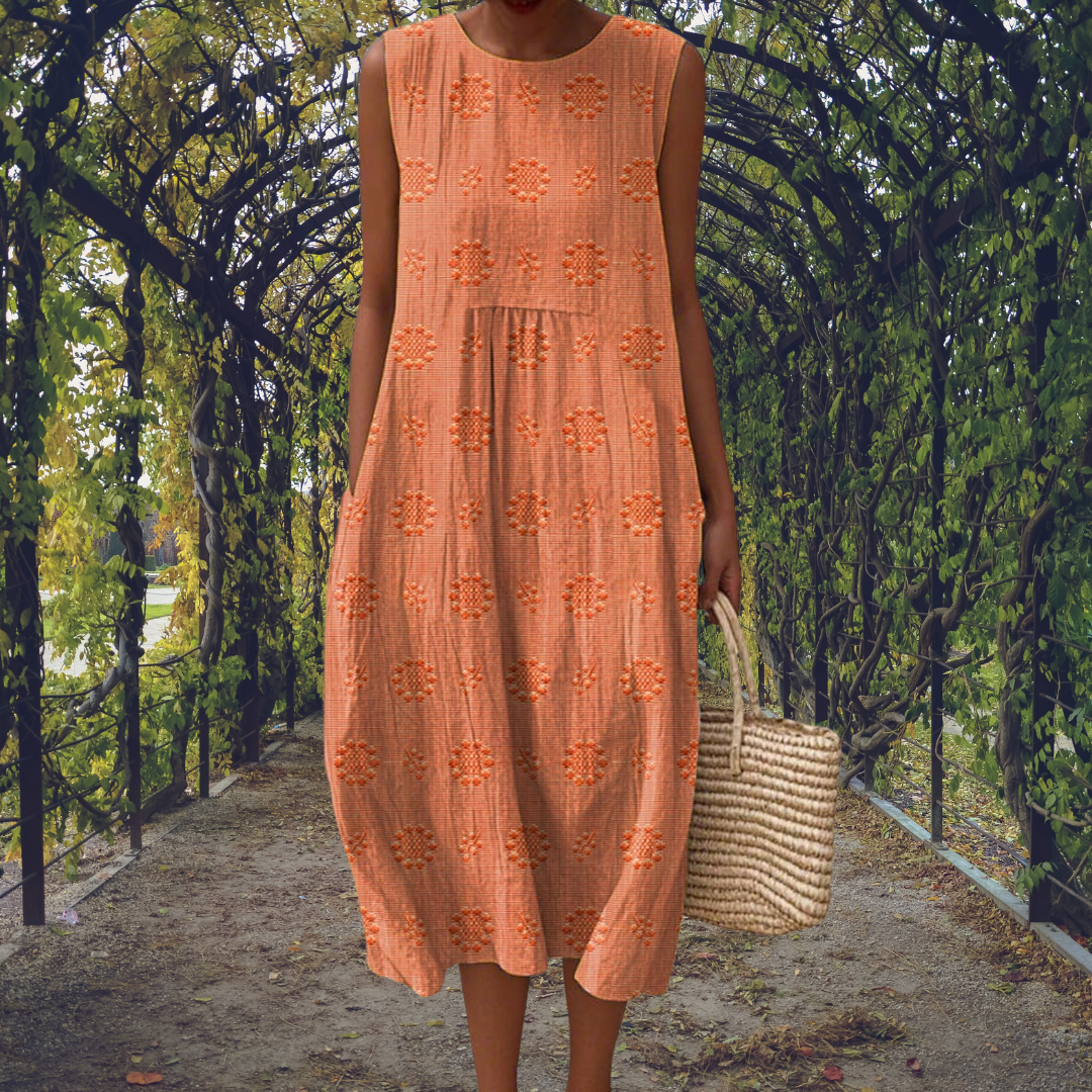 Aikaterini – Elegante mouwloze jurk met zakken