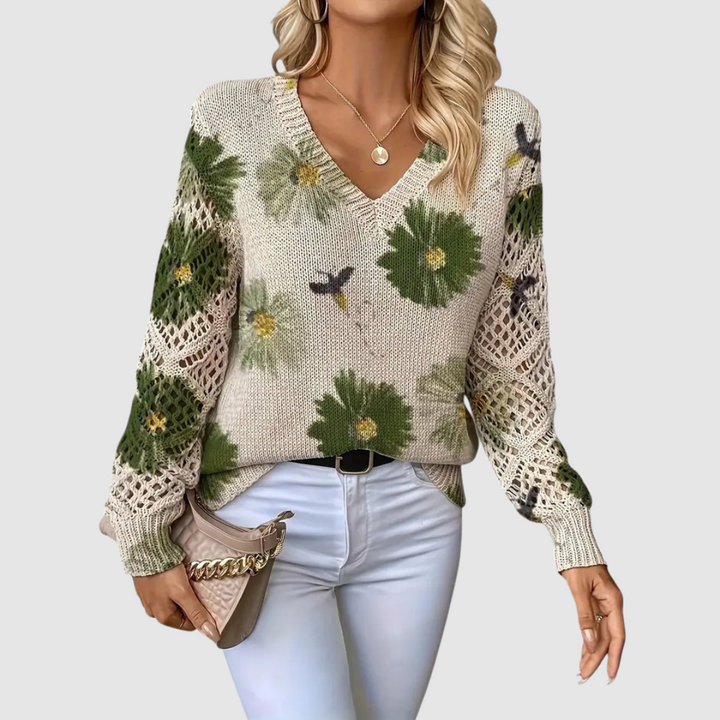 Meda - Elegante trui met bloemenpatroon