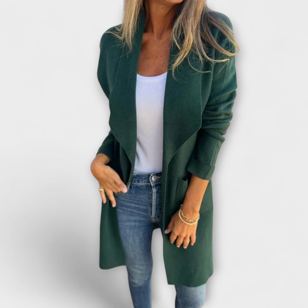 Eliane - Elegante lange cardigan Grijs
