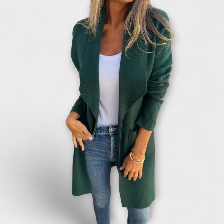 Eliane - Elegante lange cardigan Grijs