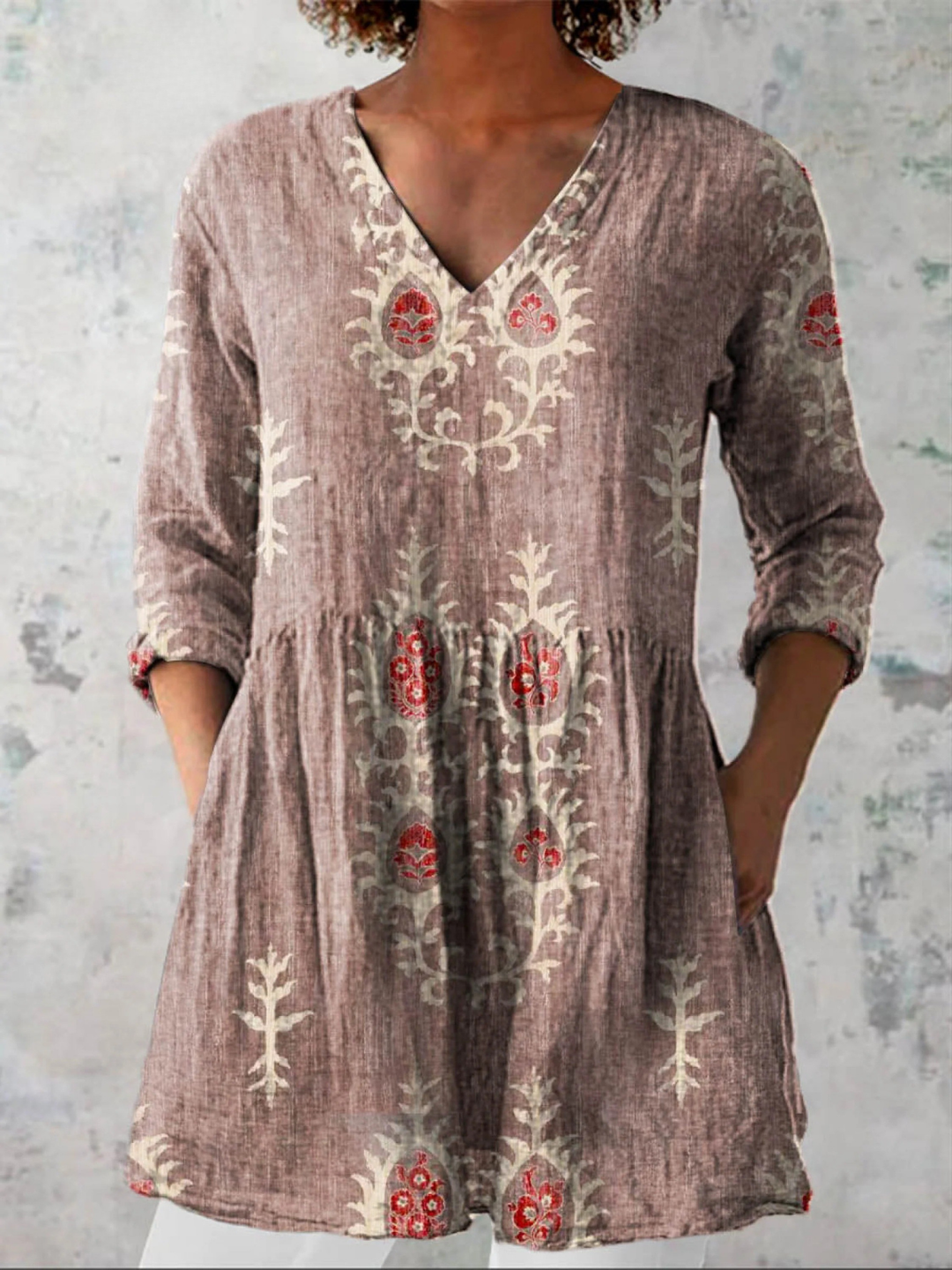 Elise | Lange Blouse met V-Hals