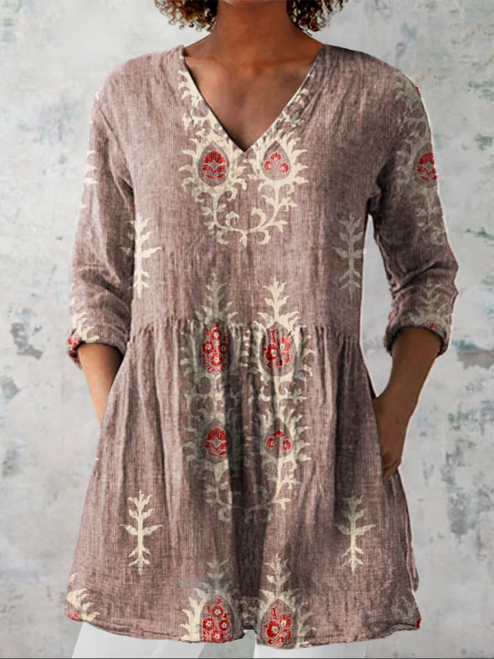 Elise | Lange Blouse met V-Hals