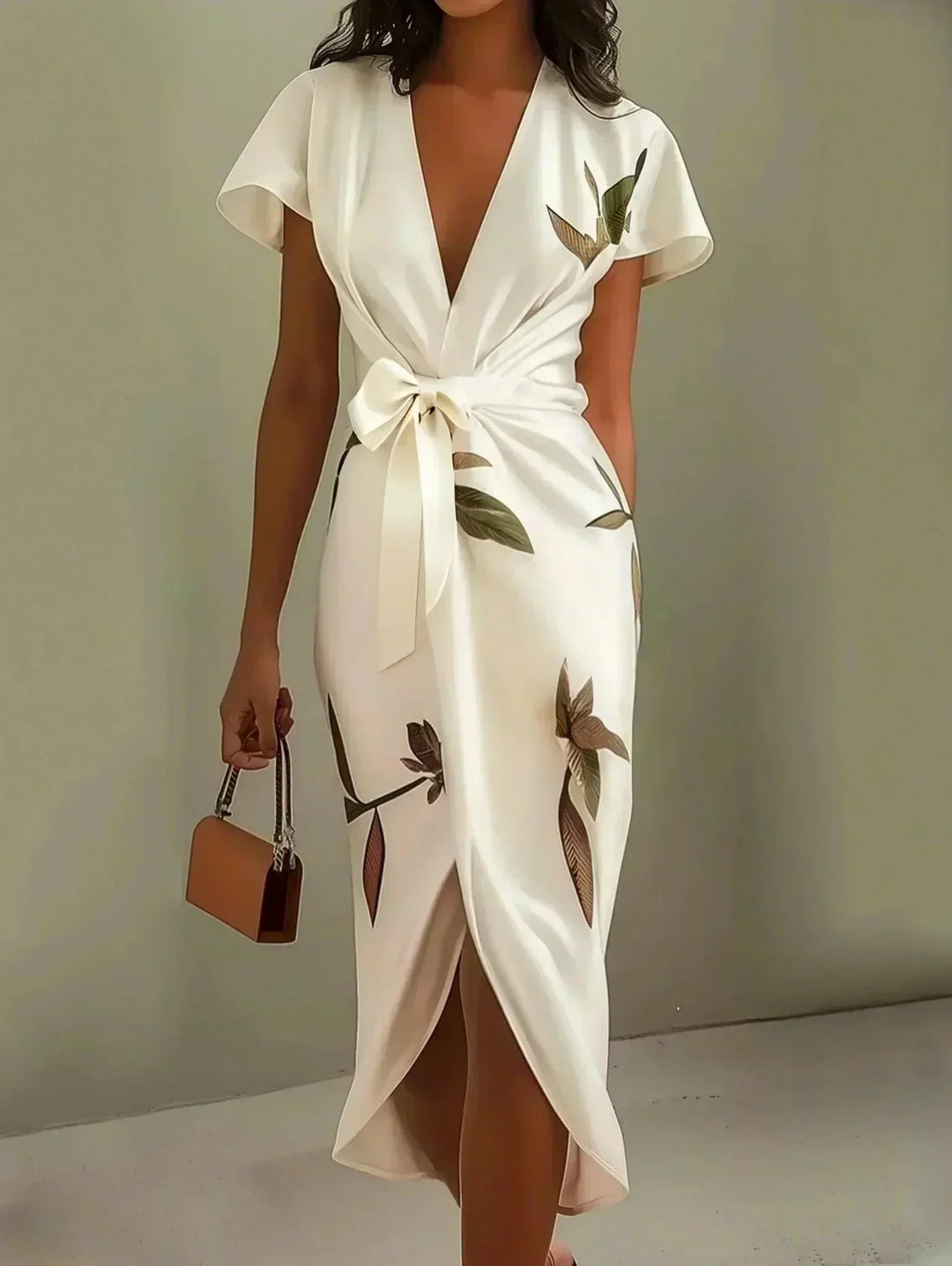 Amelia | Elegante bloemenportefeuille jurk