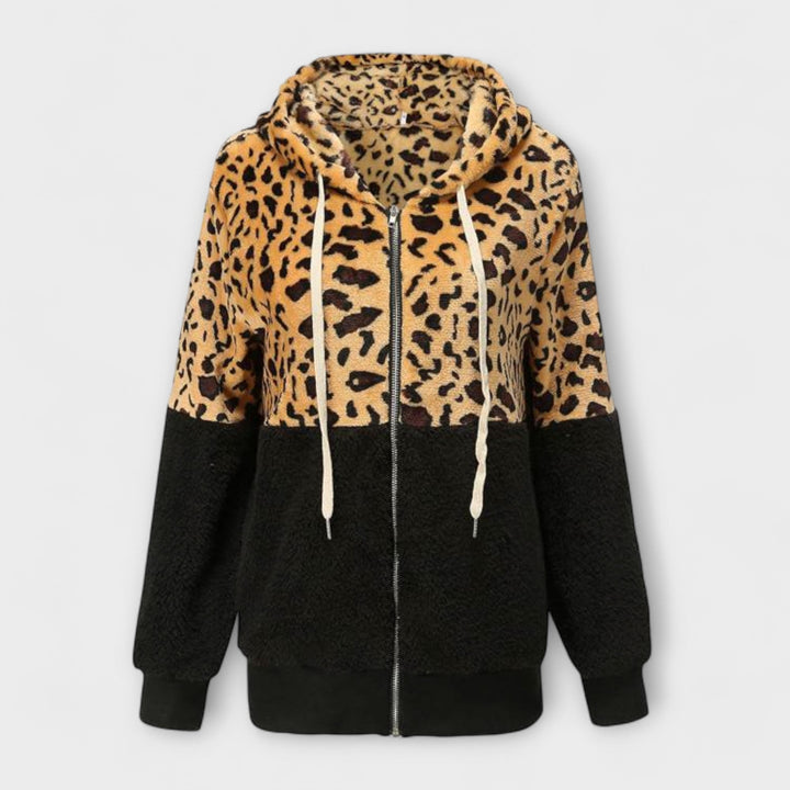 Lea - Fleece hoodie met luipaardontwerp