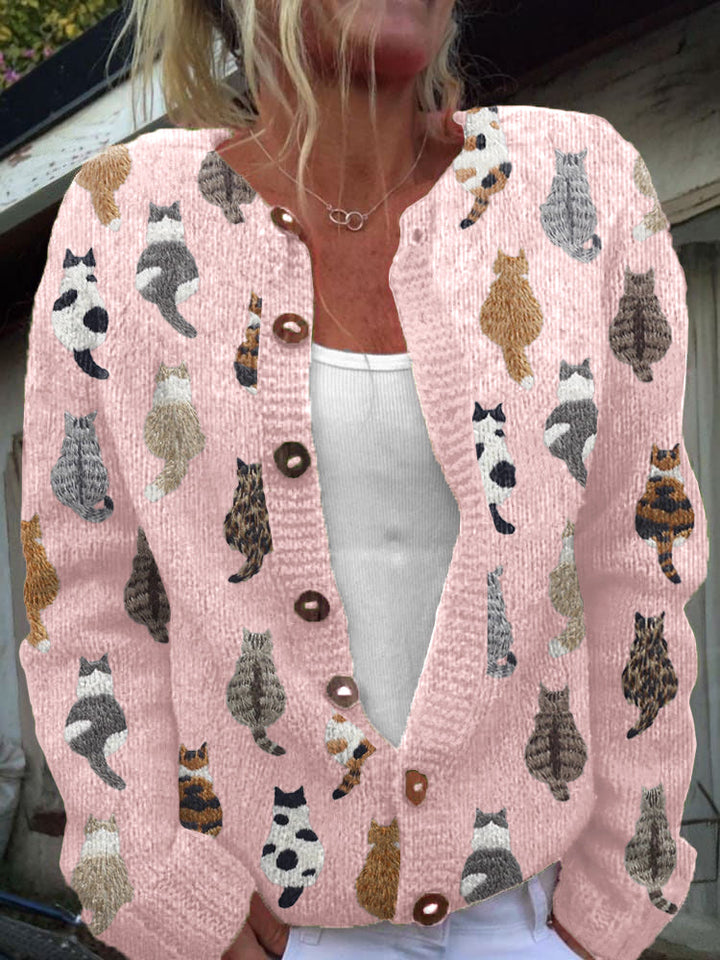 Graziella™ | Cardigan met Kattenprint en Comfortabele Pasvorm