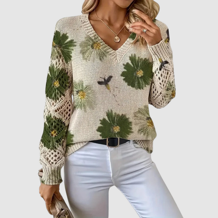 Meda - Elegante trui met bloemenpatroon
