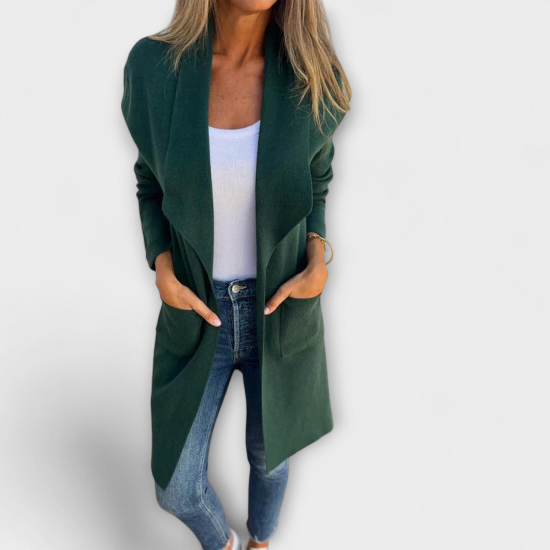 Eliane - Elegante lange cardigan Grijs