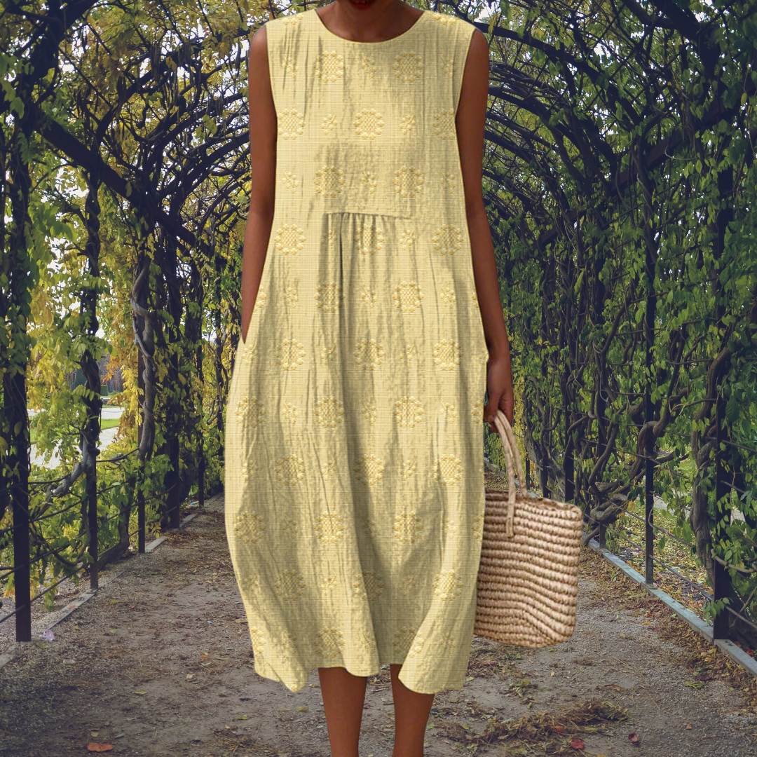 Aikaterini – Elegante mouwloze jurk met zakken