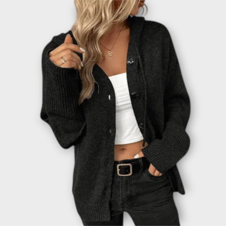 Brittan - Beige cardigan met knopen