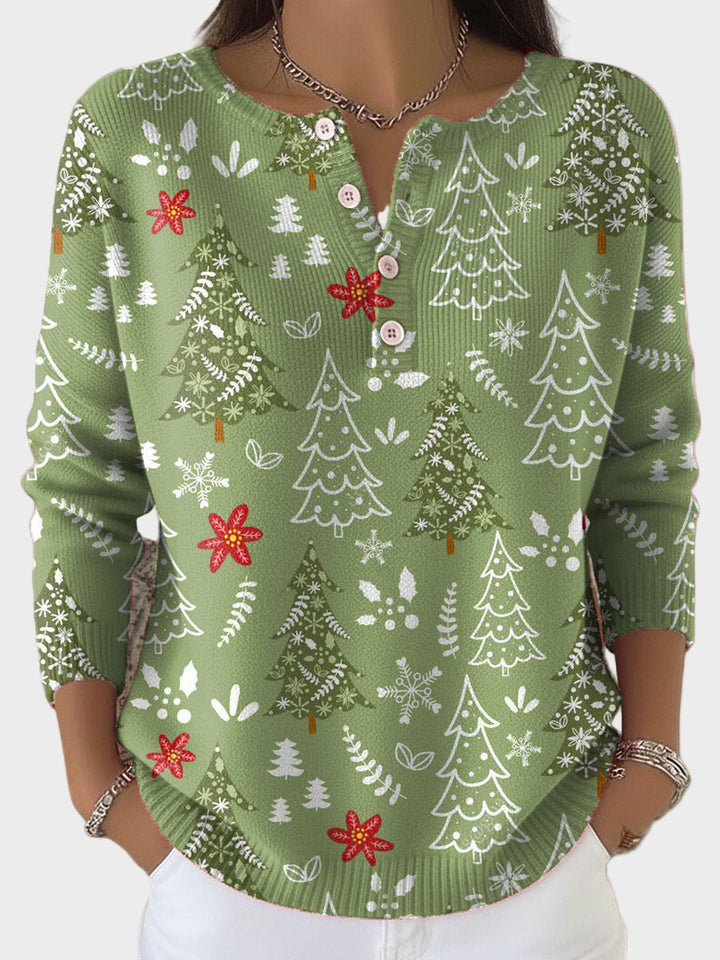 Iris - Kersttrui met knopen
