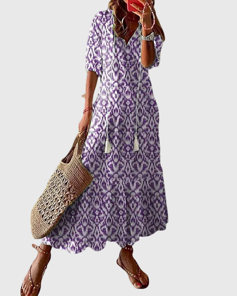 Amalia | Maxi Jurk Vintage Boheemse Zomer