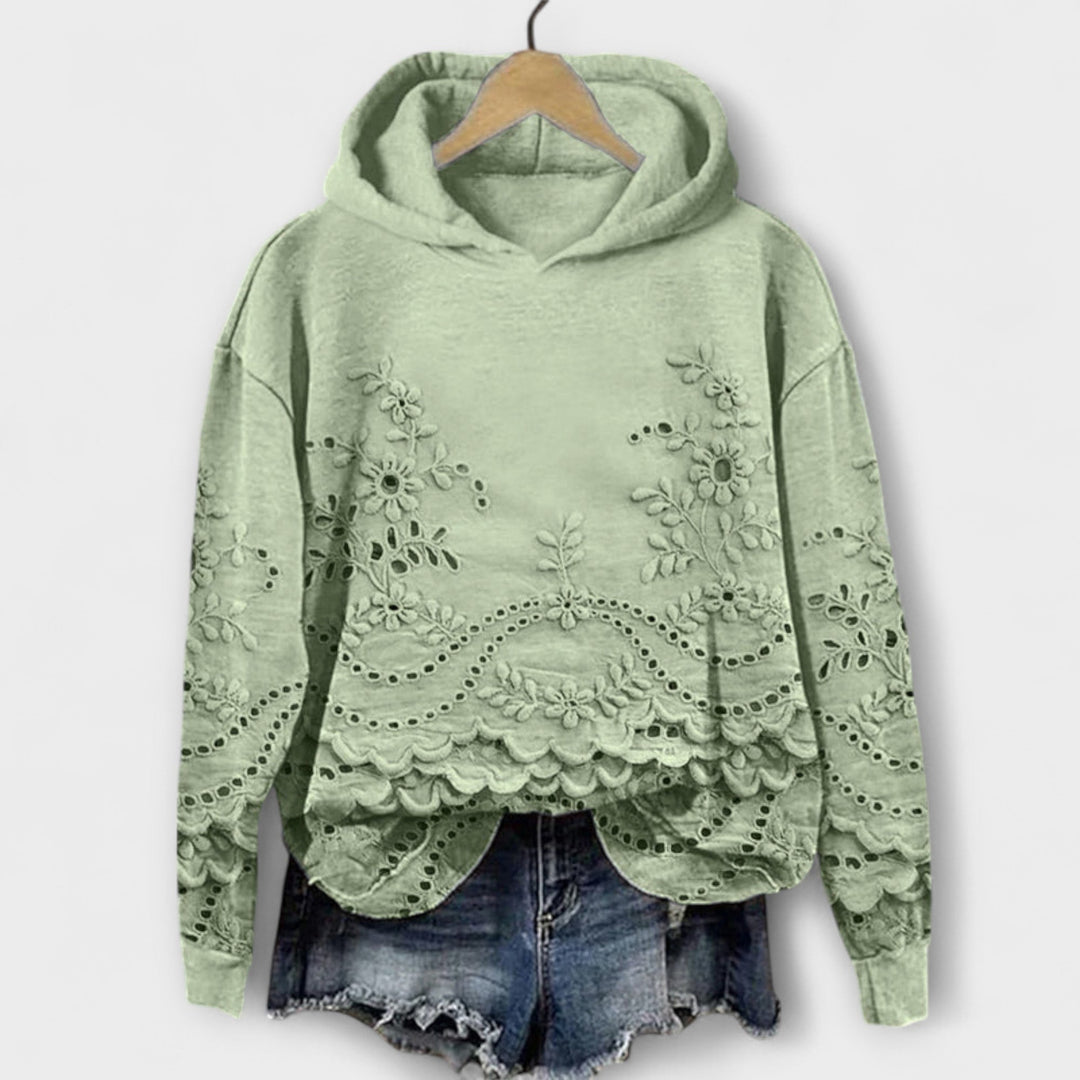 Grace - Vintage Lila Hoodie met Bloemmotief